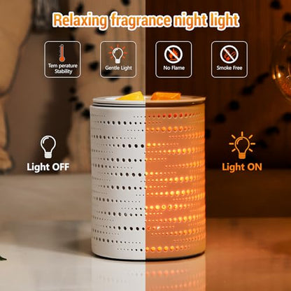 inrorans Wax Melt Warmer Ceramic Oil Burner with Timer Electric Candle Wax Melter with Led Coloful Changing Silicone Removeable Tray for Home Gifts-Sun Moon Galaxy - color: Sun Moon Galaxy