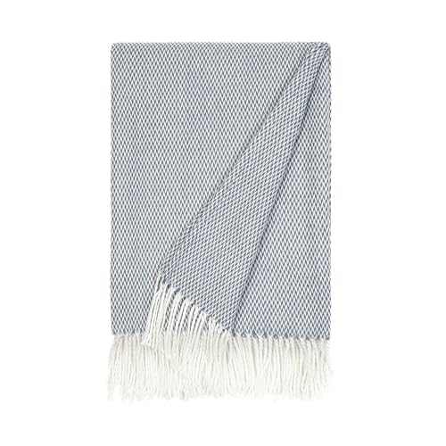 Merit Linens Herringbone Throw Blanket - One Size Dusk Blue - color: Herringbone Duskblue