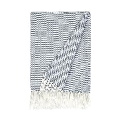 Merit Linens Herringbone Throw Blanket - One Size Dusk Blue - color: Herringbone Duskblue