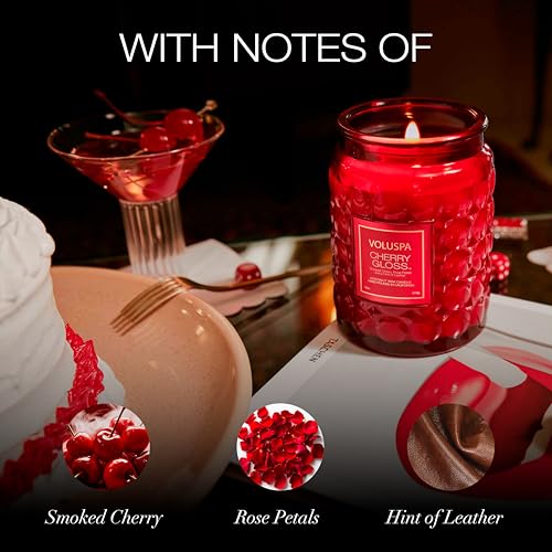 VOLUSPA Cherry Gloss 18 oz Scented Coconut Wax Candle for Home Fragrance - color: 20 - Cherry Gloss