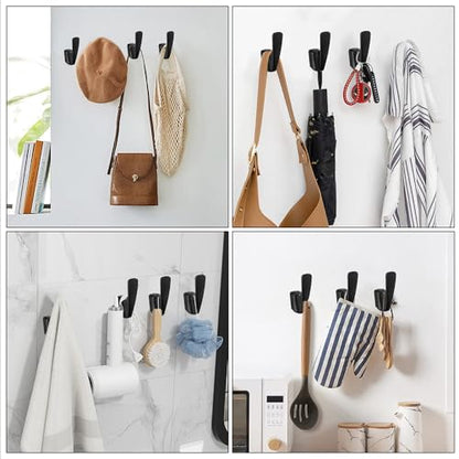 SARIHOSY] 5 Packs Coat Hooks,Metal Hooks for Clothes, Hats, Bags, Towels, Keys(Black) - color: Black(Frosted)
