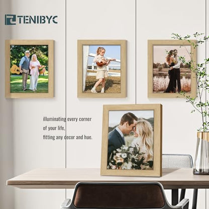 8x10 Picture Frame 3 Pack, Natural Oak Wooden Frame, HD Tempered Glass, 8 by 10 Photo Frame for Tabletop - color: Oak, size: 8 X 10, style: 3 Pack