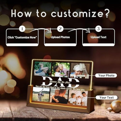 LOUISMIAA Custom Picture Frame – Personalized Gift for Father, Dad, Husband from Daughter, Son, Wife, Memorial for Papa, Daddy, Grandpa - color: Style 10