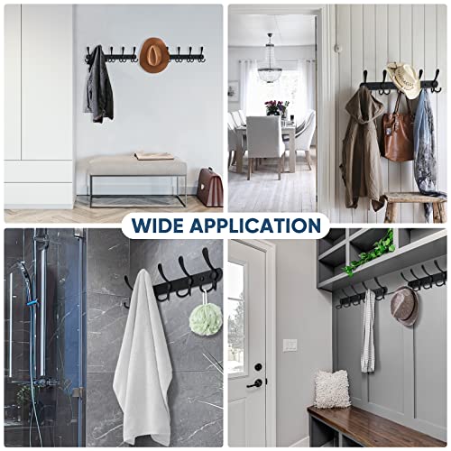 TICONN Wall Mounted Coat Rack, Five Heavy Duty Tri Hooks All Metal Construction for Jacket Coat Hat in Mudroom Entryway (Matte Black, 1-Pack) - color: Matte Black