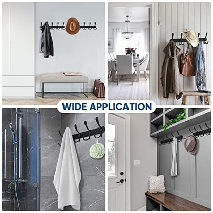 TICONN Wall Mounted Coat Rack, Five Heavy Duty Tri Hooks All Metal Construction for Jacket Coat Hat in Mudroom Entryway (Matte Black, 1-Pack) - color: Matte Black