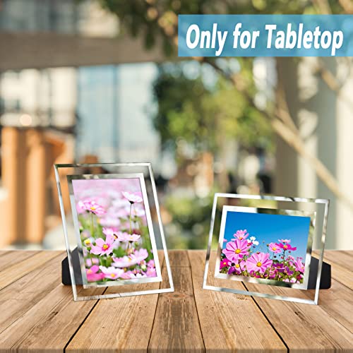 Hoikwo Bulk 4x6 Simple Elegant Picture Frames, 6 Packs Silver Photo Frames 4 by 6, Glass Wedding Frames 4x6, Clear Mirror Wedding Photo Frames, Only for Tabletop Display Vertically or Horizontally - size: 4x6-6 Frames