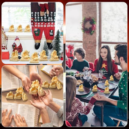 RoundFunny 50 Pcs Christmas Miniatures Nativity Resin Nativity Figures Bulk | Christmas Holy Family Figurine, Hide and Seek for Family, Nativity Scene Religious Gifts for Xmas Christian Goodie Bag Favors - style: Nativity