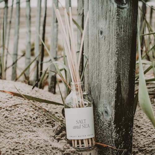 Sweet Water Decor Salt and Sea Reed Diffuser Set - Sea Salt, Citrus, Musk, and Amber Summer Scented Diffuser - Scent Diffusers for Home, Long Lasting Fragrance, Made in the USA - style: Salt + Sea