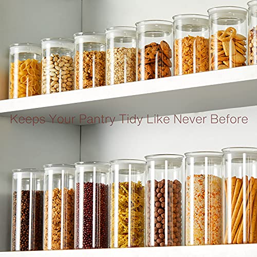 ZENS 27oz Glass Jars with Airtight Lid Set of 2, Clear Glass Storage Containers, Glass Kitchen Canisters with Airtight Lids, Coffee Jars for Brown Sugar, Pantry Organization | Thick Borosilicate Glass Canisters with Airtight Lids for Herbs, Thick Borosili