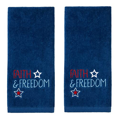 SKL Home Patriotic 4th of July Faith & Freedom Americana Hand Towel (2-Pack) - color: Faith & Freedom