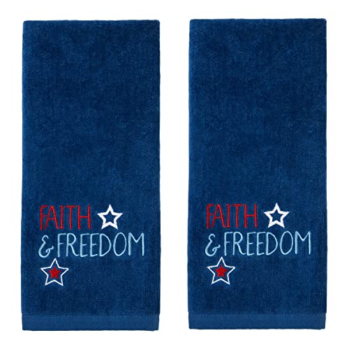 SKL Home Patriotic 4th of July Faith & Freedom Americana Hand Towel (2-Pack) - color: Faith & Freedom