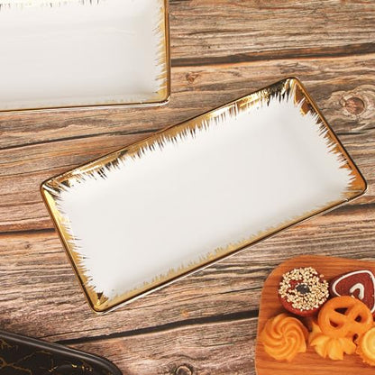 Three-Tier Ceramic Plate Rack - Foldable Gold Plate Rack with Three Large 11.4-inch White Plates for displaying Food, Fruit, Desserts, and Entertaining Guests. - color: 3-tier 11.4 Inch Serving Rack
