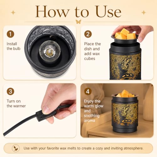 Wax Melt Warmer Metal Wax Warmer for Scented Wax (Flower Fairy) | Electric Fragrance Candle Oil Burner 2 in 1 Wax Melts as Gifts for Moms Grandma Women Girls - style: Flower Fairy