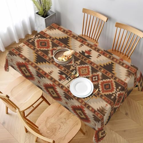 Aztec Geometric Rectangle Tablecloth Washable Table Cloth 60x90 Inch Table Cover Waterproof for Decoration Kitchen Dining Room - color: Aztec Geometric