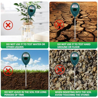 Green Soil Moisture Meter, Plant Water Meter, Soil Water Tester for Houseplants, Hygrometer Sensor Water Monitor for Indoor Outdoor Garden, Potted Plants, Farm, Lawn, No Battery Needed (3)