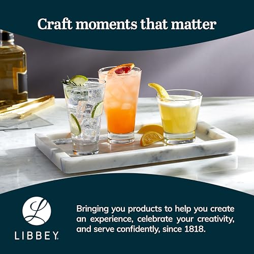 Libbey Bar Essentials Tumbler Glasses Set of 6, 14 ounce, Iconic Heavy Base Drinking Glasses Set, Dishwasher Safe Glass Tumblers for Everyday Use - color: Tumbler Essential 6