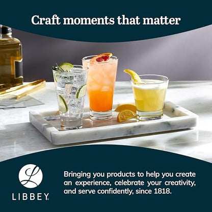 Libbey Bar Essentials Tumbler Glasses Set of 6, 14 ounce, Iconic Heavy Base Drinking Glasses Set, Dishwasher Safe Glass Tumblers for Everyday Use - color: Tumbler Essential 6