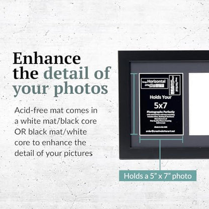 Creative Letter Art - 4 Opening 5x7 Black Picture Frame with 10x24-inch Black Mat Collage including Full Strength Glass, Alphabet Photography - color: 4 opening, size: Black w/ Black