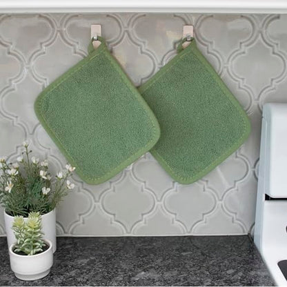 RITZ Terry Potholder & Hot Pad: Unparalleled Heat Resistant, Durable 100% Cotton – Ergonomically Designed for Optimal Grip – Easy-Care Machine Washable – 2-Pack, Juniper - color: Juniper, size: 2-Pack