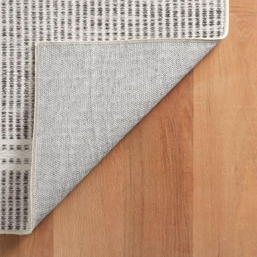 Dash & Albert Malta Grey Striped Washable Rug, 3'x5' - color: Grey, size: 3' x 5' (Rectangular)