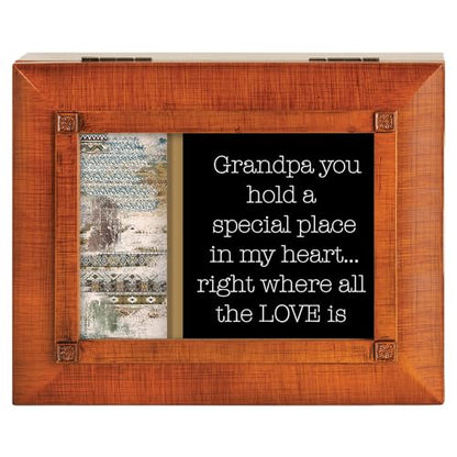 Cottage Garden JBRB15 Grandpa, You Hold A Special Place Woodgrain Finish Polymer Photo Frame Jewelry Valet Storage Box - style: Grandpa, You Hold A Special Place