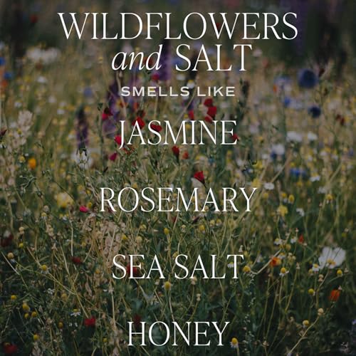 Sweet Water Decor Wildflowers and Salt Patterned Candle – Soy Candles with Rosemary, Lily, Honey, Violet, Amber, Musk Aroma– 40 Hour Burn – 9oz Clear Glass Jar – Ideal for Valentines Presents - style: Wildflowers and Salt