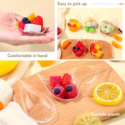 200 Pcs 4 Inch Appetizer Plates Disposable Plastic, Clear - color: Clear