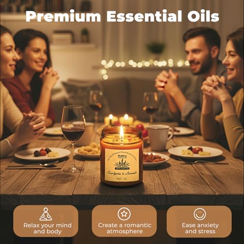 WEMEET Scented Candles Set, 4 Pack Aromatherapy Candle with Crystals, 28 oz 160 Hour Long Lasting Candle, Soy Wax Scented Candle with Dried Flowers, Gifts for Men, Women, Birthday, Mother's Day - color: 4 Pack