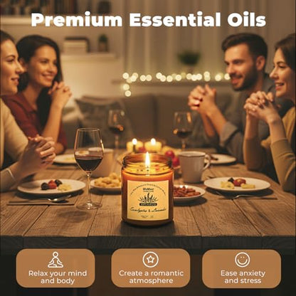 WEMEET Scented Candles Set, 4 Pack Aromatherapy Candle with Crystals, 28 oz 160 Hour Long Lasting Candle, Soy Wax Scented Candle with Dried Flowers, Gifts for Men, Women, Birthday, Mother's Day - color: 4 Pack