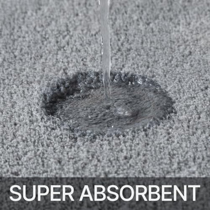 HOMEIDEAS Upgraded Bathroom Rugs Set 3 Piece, Ultra Soft Memory Foam Bath Mats, Super Absorbent Non Slip Washable U-Shaped Toilet Bath Rug (Grey, 17"x24"+20"x32"+U-Shaped 20"x24") - color: Grey