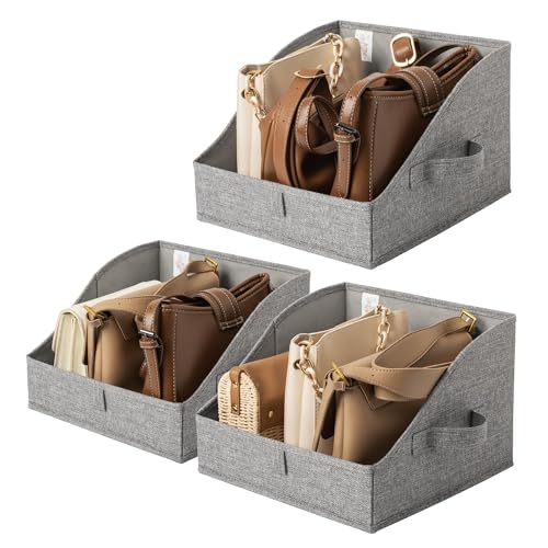 GRANNY SAYS Trapezoid Closet Storage Bins, Small, Dark Gray, 3-Pack | Fabric Storage Bins for Closet Shelves, Cube Shelf, Closet Organizers and Storage for Clothes, Purse, Toys, Towels - color: Dark Gray, size: 11½"L x 11½"W x 7¾"H
