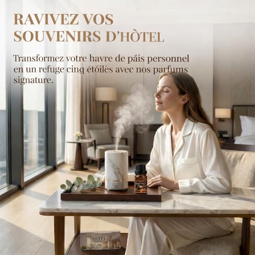 Hotel Collection Essential Oils for Diffusers for Home 6 x 10ml | Aromatherapy Gift, Premium Scented Oils for Diffusers - Jasmine Peppermint,White Tea,Citrus Happiness,My Way,Hotel Lobby - color: Light Gray