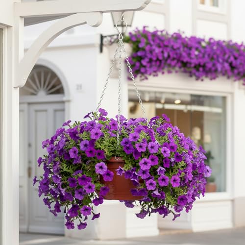 3Pcs 16 Inch Hanging Basket Chain with Hooks, Sliver Metal Flower Plant Pot Replacement Chains Hanger for Baskets Bird Feeders Planters Wind Chime Billboards