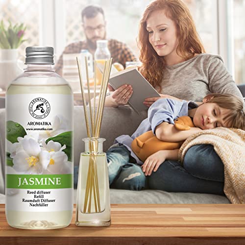 Jasmine Reed Diffuser Refill - 4x17 Fl Oz - Scented Reed Diffuser Refill - Home Fragrance - Air Freshener - Room Freshener - Floral & Long Lasting Scent - Aromatherapy