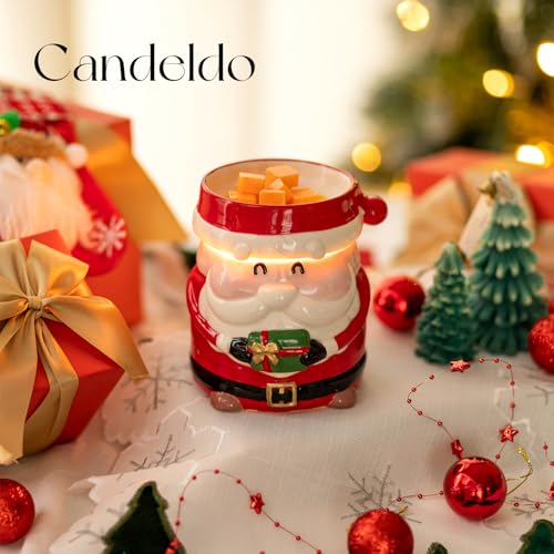 Christmas Wax Melt Warmer, Gifts for Women | Santa Claus Decor, with 2 Bulbs & Removable Dish for Scented Wax, Cute Christmas Decor for Home, Bedroom