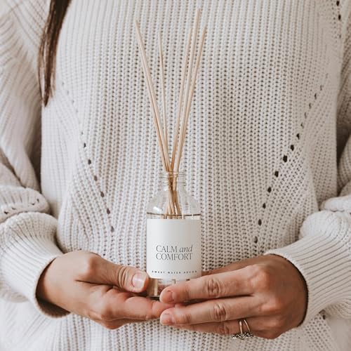 Sweet Water Decor Calm and Comfort Reed Diffuser Set | Mandarin, Ginger, Jasmine, White Tea Spa Scented Diffusers | Air Freshener | Housewarming Gift | Aromatic Stress Relief - style: Calm & Comfort