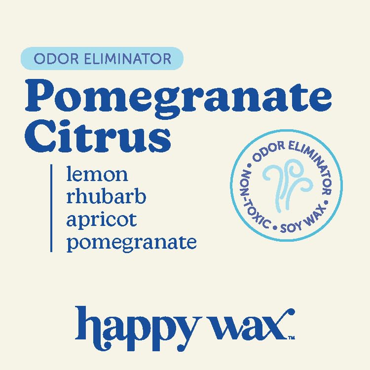 Happy Wax Odor Eliminating Scented Soy Wax Melts – Pomegranate Citrus – Pet-Safe, Non-Toxic, Perfect for Use with Wax Warmers - for Home Fragrance & Freshness - 4 oz Pouch - color: Pomegranate Citrus