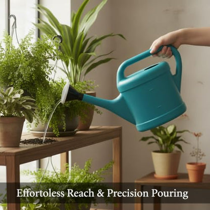Long Spout Watering Can for Indoor Plants, Lightweight Blue PP Plastic with Narrow Tip for Precise Pouring - size: 12.99 x 3.35 x 9.84 in