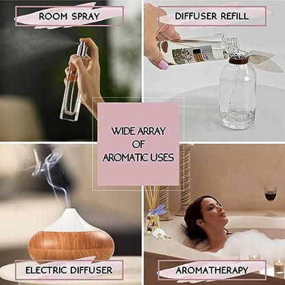 Palo Santo Diffuser Oil - Luxury Essential Oils for Diffuser Refill & Air Freshener Room Spray - Long-Lasting & Natural Home Fragrance, Scented Oil for Diffusers, USA Made, 4oz