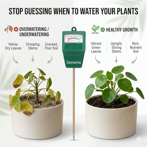 Soil Moisture Meter for Plants, Plant Water Meter, Soil Tester | Plant Moisture Meter for Houseplants, Prevent Over & Underwatering, No Battery Needed, Hydrometer for Indoor & Outdoor Plants