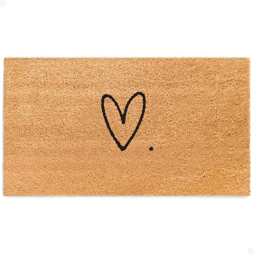 Door Mat - Welcome Mat for Front Door with Non-Slip Backing - Durable Coir Doormat - Perfect for Outside Entrance and Entryway Matt - Outdoor/Indoor - Sweet Heart - 17" x 30" - color: Sweet Heart