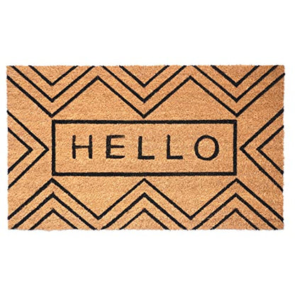 Calloway Mills Chevron Hello Doormat (36" x 72") - size: 3' x 6' (Rectangular)