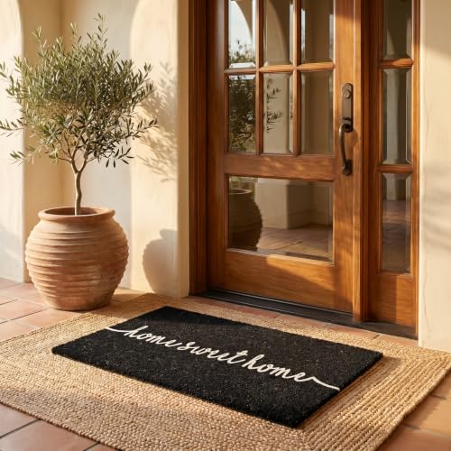 | Natural Coir Doormat | Home Sweet Home Design | Bliss in Black - 17x30 - color: Bliss in Black2