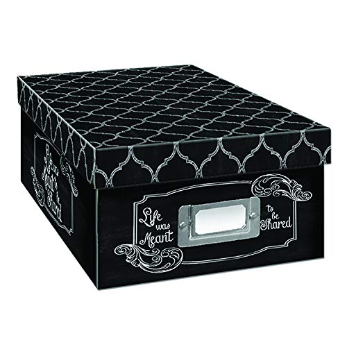 Pioneer Photo Albums Photo Storage Box, Black & White Designs May Vary - color: Chalkboad Shared Design, size: Pack of 1
