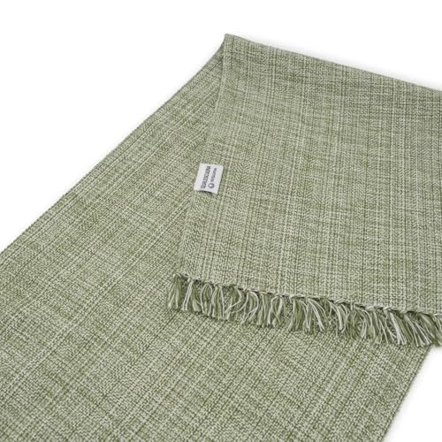 Cotton Table Runner - 72x13 Inch, Chambery Textured Table Runner, Durable & Elegant for Dining Table, Wedding, Restaurant, Oeko-TEX Certified - Green - color: Green
