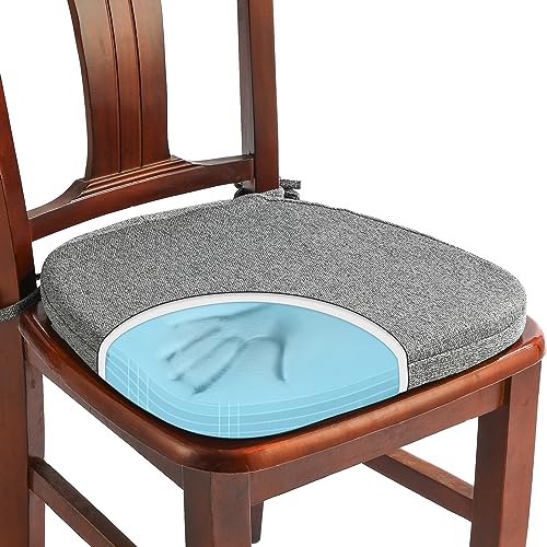 SINOSSO 1 Pack Memory Foam Chair Cushions for Dining Chair, Friendly Woven Fabric 16" U-Shape Comfortable Kitchen Chair Pad, Removable Slip Resistant Seat Cushion (1 Piece, Dark Grey) - color: Dark Grey