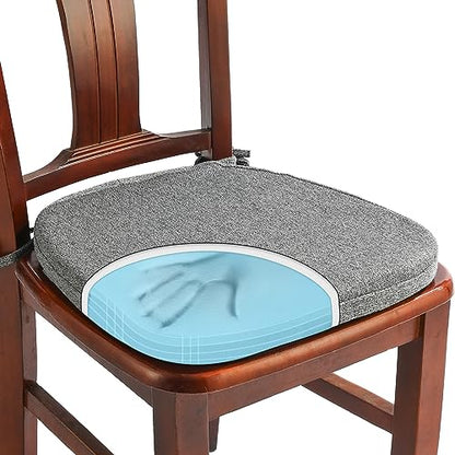 SINOSSO 1 Pack Memory Foam Chair Cushions for Dining Chair, Friendly Woven Fabric 16" U-Shape Comfortable Kitchen Chair Pad, Removable Slip Resistant Seat Cushion (1 Piece, Dark Grey) - color: Dark Grey