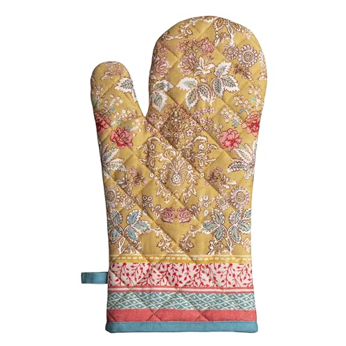 Maison d'Hermine Oven Gloves 100% Cotton Oven Mitt (7" x 13", Pack of 1) | With Loop Heat Resistant BBQ Cooking Gloves Baking Grilling Kitchen Handling Hot Pans Spring Summer - Marquise - color: 001 - Marquise, size: 7.5" x 13" (Oven Mitt)