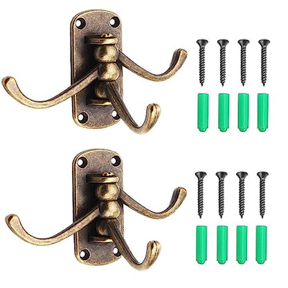 Retro Swivel Wall Hooks - 2PCS Coat Rack for Bedroom, Bathroom, Kitchen, Garage - style: Retro square shape