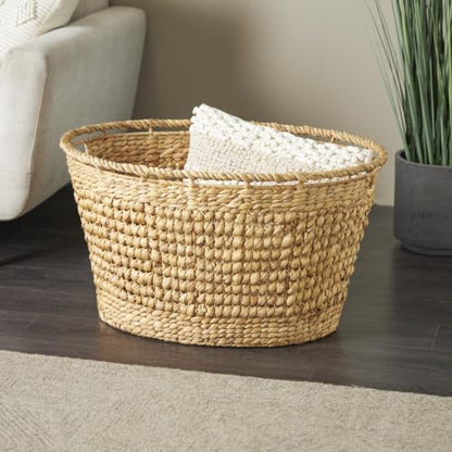 Deco 79 Seagrass Storage Basket, Basket 30" x 21" x 17", Brown - size: 30" x 21" x 17"